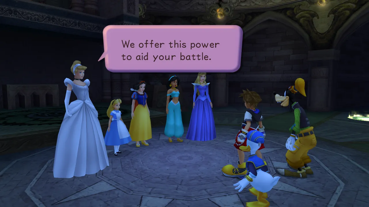 Hollow Bastion Speak to Princesses Fire Event